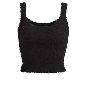 New SKIMS Lounge Tank Top Teddy Fuzzy Black L/LX